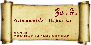 Zsivanović Hajnalka névjegykártya